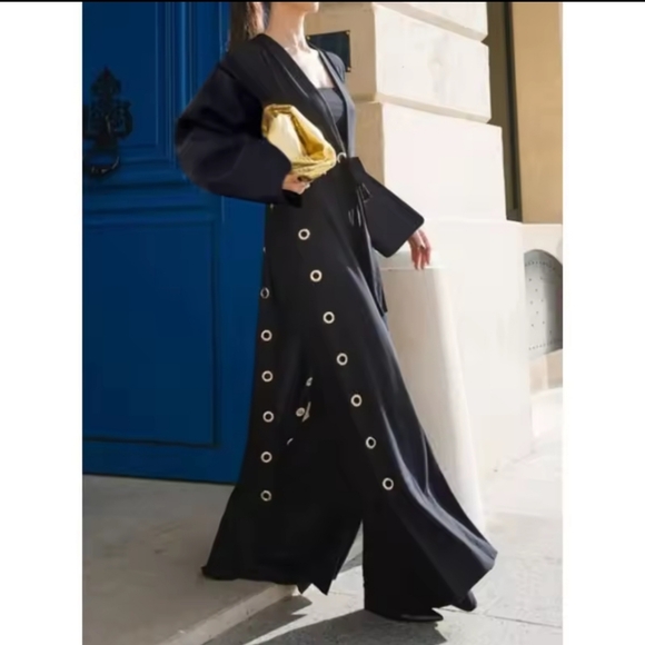 Jackets & Blazers - Women Long Outerwear Tops Autumn Winter Hollow Split-Joint Streamer Trench Coat